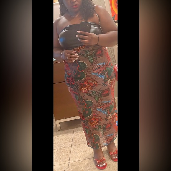 Faux Leather top maxi dress - Picture 3 of 3